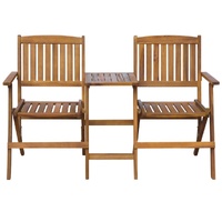 Folding Garden Bench with Tea Table 140 cm Solid Acacia Wood