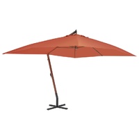 Cantilever Garden Parasol with Wooden Pole 400x300 cm Terracotta