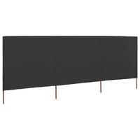 3-panel Wind Screen Fabric 400x120 cm Anthracite