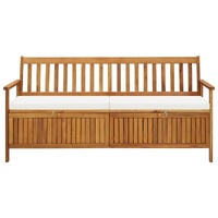 Storage Bench with Cushion 170 cm Solid Acacia Wood