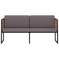 Garden Bench with Cushions 136 cm Solid Acacia Wood Dark Grey