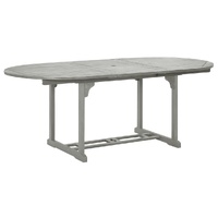 Garden Table Grey 200x100x75 cm Solid Acacia Wood