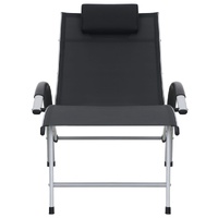 Sun Lounger Aluminium Textliene Black