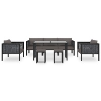 8 Piece Garden Lounge Set with Cushions Poly Rattan Anthracite