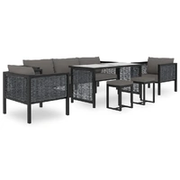 8 Piece Garden Lounge Set with Cushions Poly Rattan Anthracite