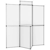 8-Panel Folding Exhibition Display Wall with Table 181x200 cm White