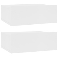 Floating Nightstands 2 pcs White 40x30x15cm Engineered Wood