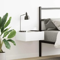 Floating Nightstand High Gloss White 40x30x15 cm Engineered Wood