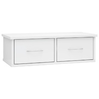 Wall-mounted Drawer Shelf High Gloss White 60x26x18.5 cm Engineered Wood