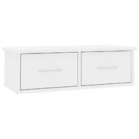 Wall-mounted Drawer Shelf High Gloss White 60x26x18.5 cm Engineered Wood