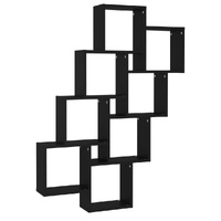 Wall Cube Shelf Black 90x15x119 cm Engineered Wood