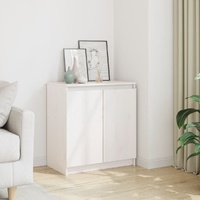 Side Cabinet White 60x36x65 cm Solid Pinewood