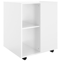 Rolling Cabinet High Gloss White 60x53x72 cm Engineered Wood
