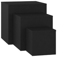 Side Tables 3 pcs Black Engineered Wood