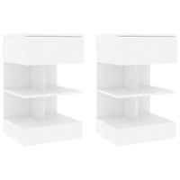 Bedside Cabinets 2 pcs White 40x35x65 cm Engineered Wood