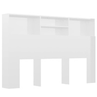 Headboard Cabinet High Gloss White 160x19x103.5 cm