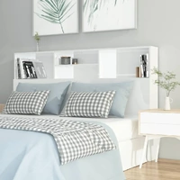 Headboard Cabinet High Gloss White 160x19x103.5 cm