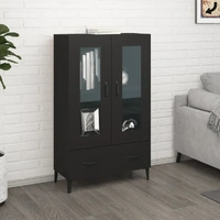Highboard Black 70x31x115 cm Engineered Wood