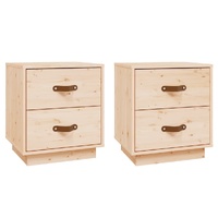 Bedside Cabinets 2 pcs 40x34x45 cm Solid Wood Pine