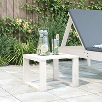 Garden Side Table White 40x38x28.5 cm Solid Wood Pine