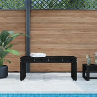 Garden Bench Black 110x38x45 cm Solid Wood Pine