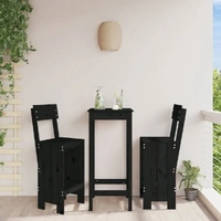 Bar Stools 2 pcs Black 40x48.5x115.5 cm Solid Wood Pine
