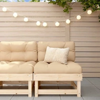 Middle Sofa with Cushions Solid Wood Pine