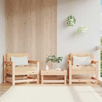 Garden Chairs with Cushions 2 pcs Solid Wood Pine