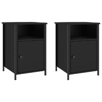 Bedside Cabinets 2 pcs Black 40x42x60 cm Engineered Wood