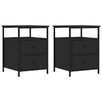 Bedside Cabinets 2 pcs Black 44x45x60 cm Engineered Wood