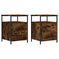 Bedside Cabinets 2 pcs Smoked Oak 44x45x60 cm Engineered Wood
