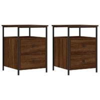 Bedside Cabinets 2 pcs Brown Oak 44x45x60 cm Engineered Wood