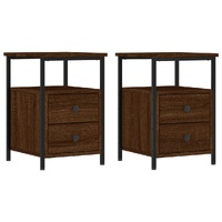 Bedside Cabinets 2 pcs Brown Oak 34x35.5x50 cm Engineered Wood