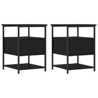 Bedside Cabinets 2 pcs Black 40x42x56 cm Engineered Wood