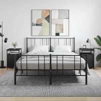 Bedside Cabinets 2 pcs Black 40x42x60 cm Engineered Wood