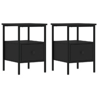 Bedside Cabinets 2 pcs Black 34x36x50 cm Engineered Wood