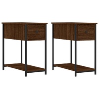 Bedside Cabinets 2 pcs Brown Oak 30x60x60 cm Engineered Wood