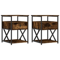 Bedside Cabinets 2 pcs Smoked Oak 40x42x55 cm Engineered Wood