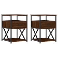 Bedside Cabinets 2 pcs Brown Oak 40x42x55 cm Engineered Wood