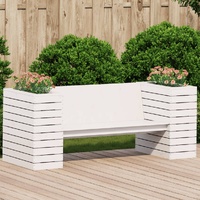 Planter Bench White 167.5x60x65 cm Solid Wood Pine