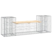 Garden Bench Gabion Design 183x41x60.5 cm Solid Wood Pine