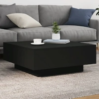 Coffee Table with LED Lights Black 80x80x31 cm