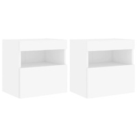 TV Wall Cabinets with LED Lights 2 pcs White 40x30x40 cm