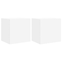 TV Wall Cabinets with LED Lights 2 pcs White 40.5x35x40 cm