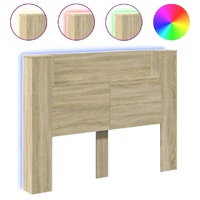 Headboard Cabinet with LED Sonoma Oak 140 cm