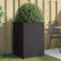 Planter Black 52x48x75 cm Steel