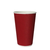 1000 pcs 16oz disposable takeaway coffee red