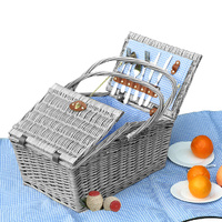 4 person picnic basket baskets set outdoor