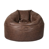  Bean Bag Chair Cover PU Couch Brown