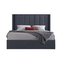 Prado Bed Frame Queen Black Pu Gas Lift Storage